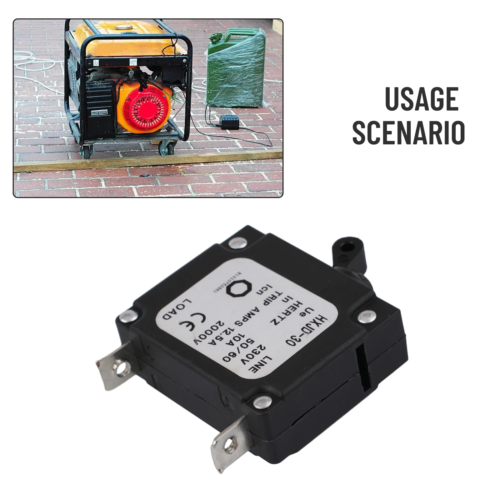 Generator Circuit Breaker 2-3kW 10A AC230V Power Switch 168F/170 3-phase CircuitBreaker 51x42x19mm Electrical Equipment Parts