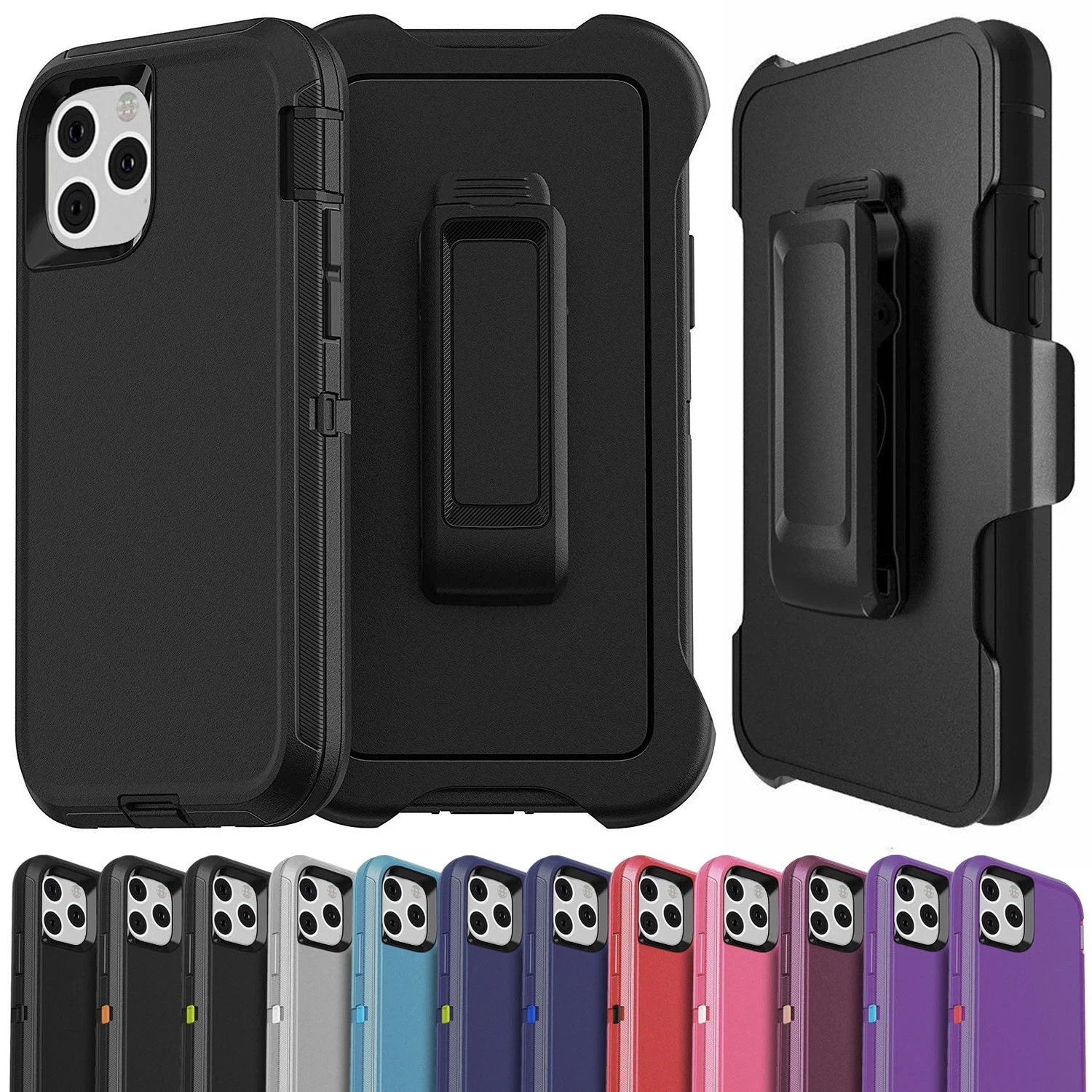 

3 IN 1 Heavy Duty Armor Shockproof + Belt Clip Case for IPhone 16 14 13 12 11 15Pro MAX 12/13 MINI XSMAX XR X XS SE 6 7 8 PLUS