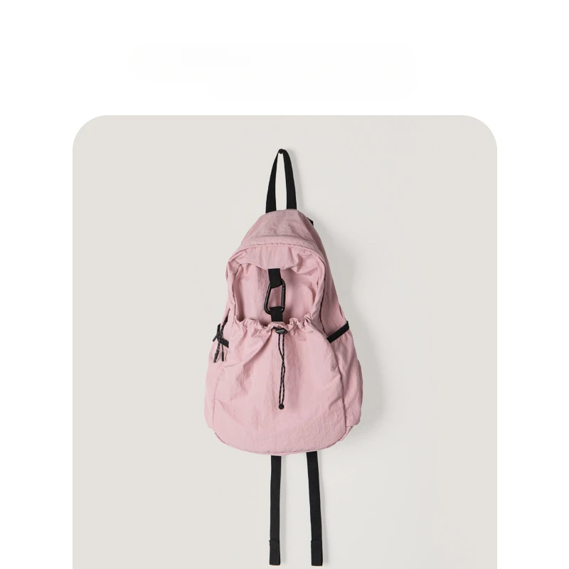 Mochila ligera de tela de nailon con bolsillo grande estilo Harajuku informal Ins con diseño de nicho pequeño