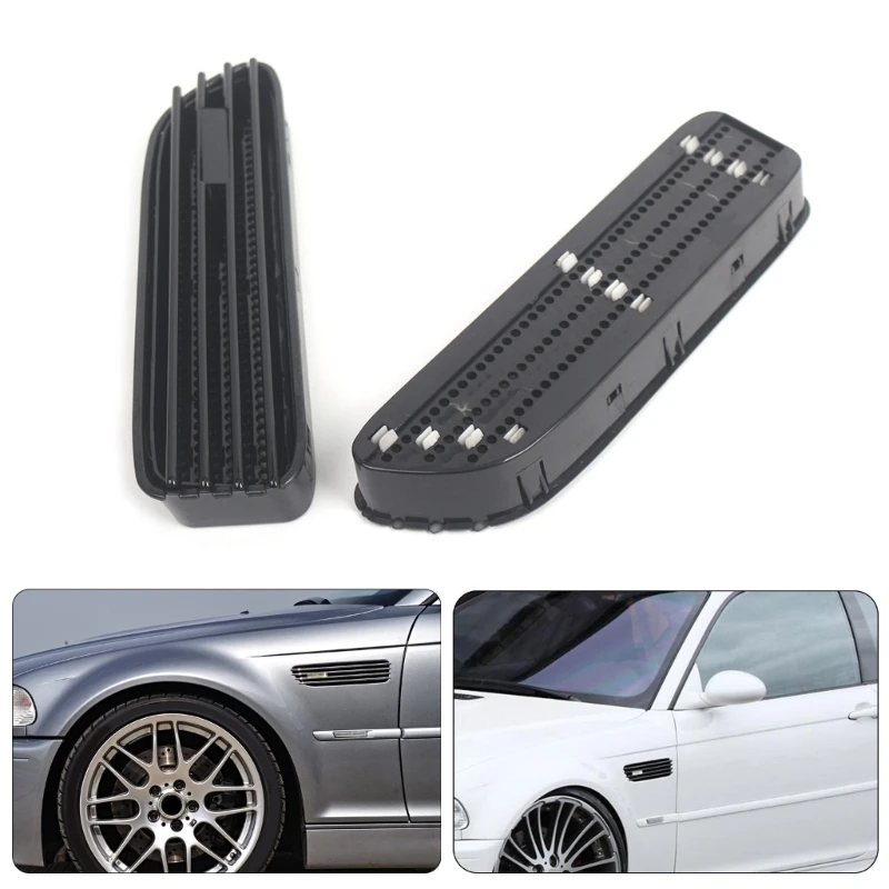 

Car Exterior Side Grill Vent ABS Protective Frame Front Bumper Protector Shell For E46 51137895914 Replacement