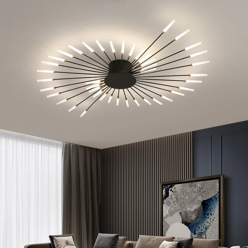 Imagem -02 - Nordic Led Fireworks Teto Chandelier Luzes de Teto Modernas Sala e Quarto Luminárias Decorativas