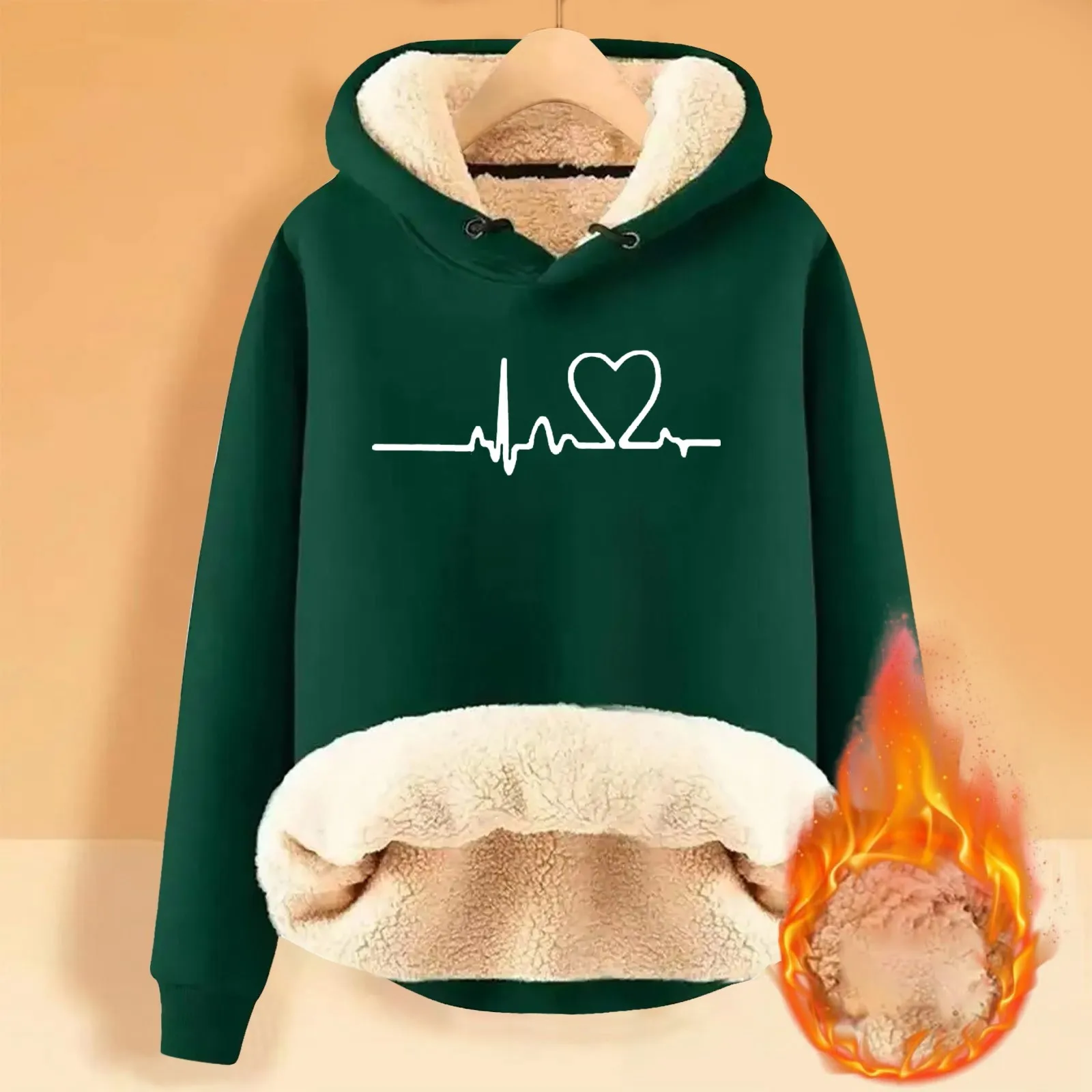 

Women's Winter A Velvet Padded Warm Cardigan Sherbet Hooded Sweatshirt Womens Sweatshirt Extra Large Style Hoodies for Women