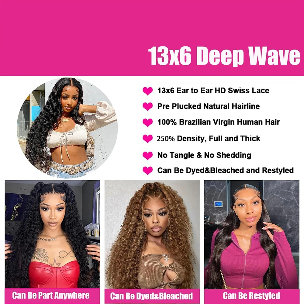 28 32 بوصة 13x4 13x6 موجة مجعد عميق HD الدانتيل الجبهة ريمي شعر مستعار 250 الكثافة قبل قطعها غلويليس 5X5 الدانتيل أمامي خصلات الشعر المستعار الإنسان