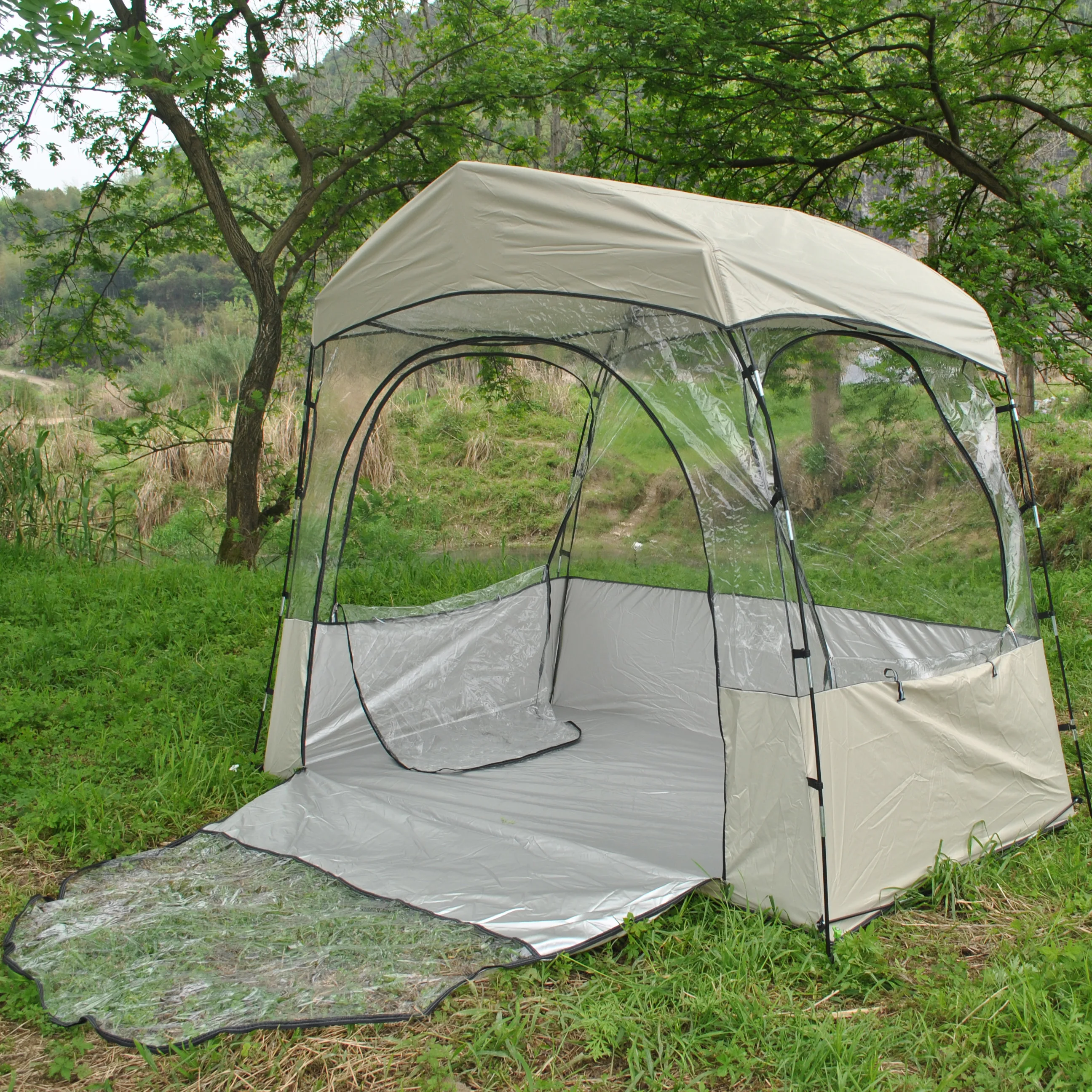 Sports Tent - 2 People Sports Tents for Football Shelter with Detachable Top Cover, Rain Sport Tent Sun Shelter Clear Football