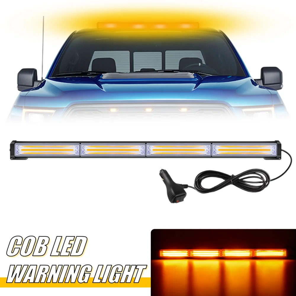 17 Inch Vehicle Warning LED Strobe Light Bar Traffic Emergency Flashing COB Light Bars Waterproof Hazard Flashlight for Trucks