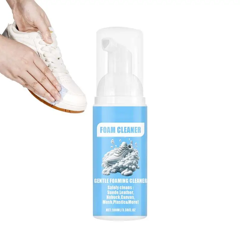 Shoe Cleaner Spray 100ml White Shoes Cleaning Spray Effective Multifunctional Foam Dirt Remover Spray For Mesh Canvas Basketball