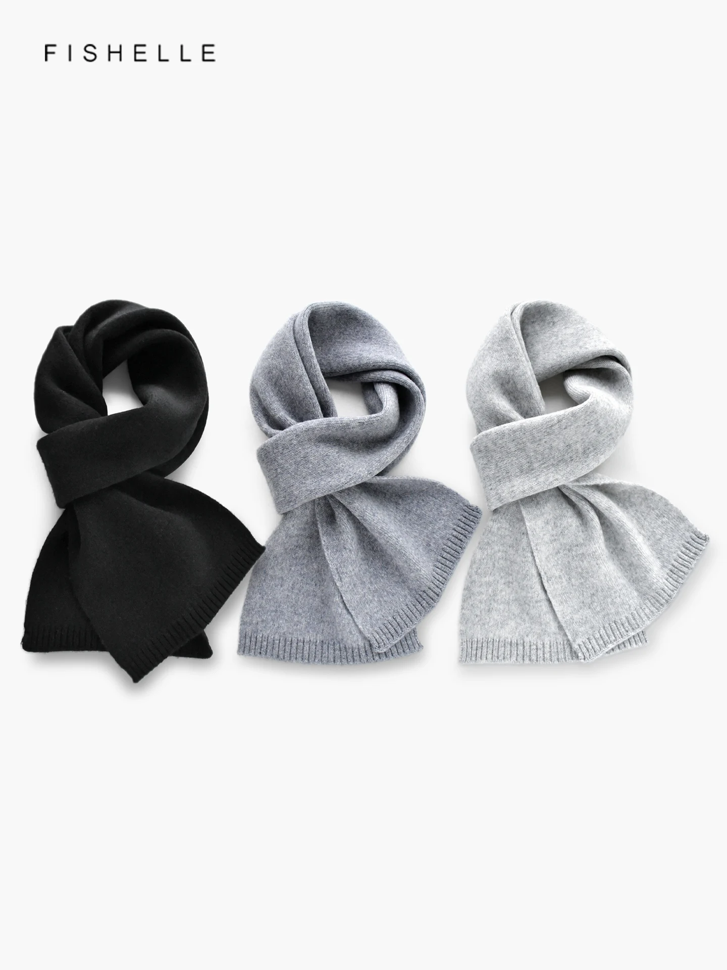 

Черный, серый шарф из 100% шерсти, однотонный зимний мужской и женский шарф, вязаная теплая шаль, мягкий короткий роскошный шейный платок