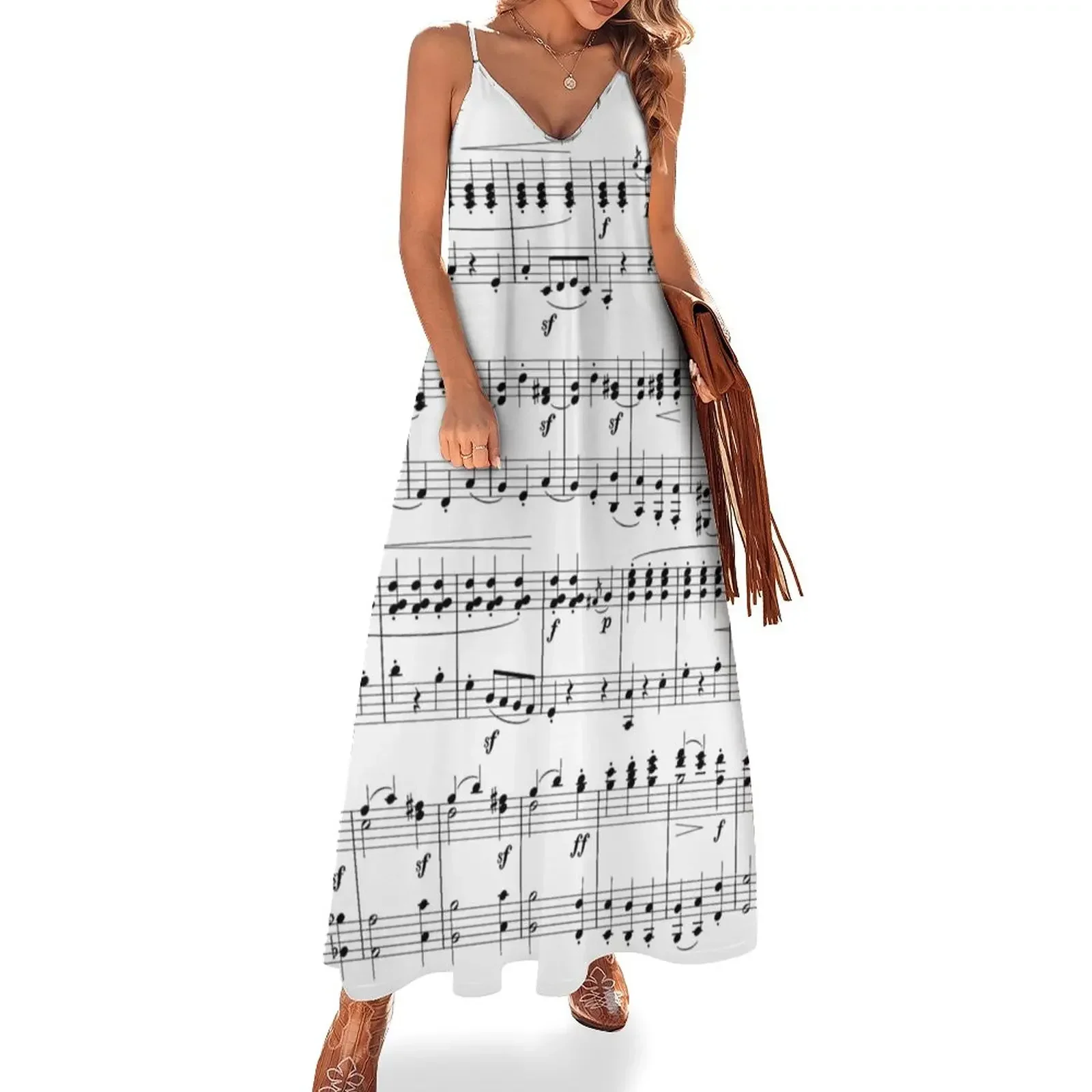 

Sheet Music Sleeveless Dress dress party night dress summer 2024 women fairy elegant dresses plus sizes