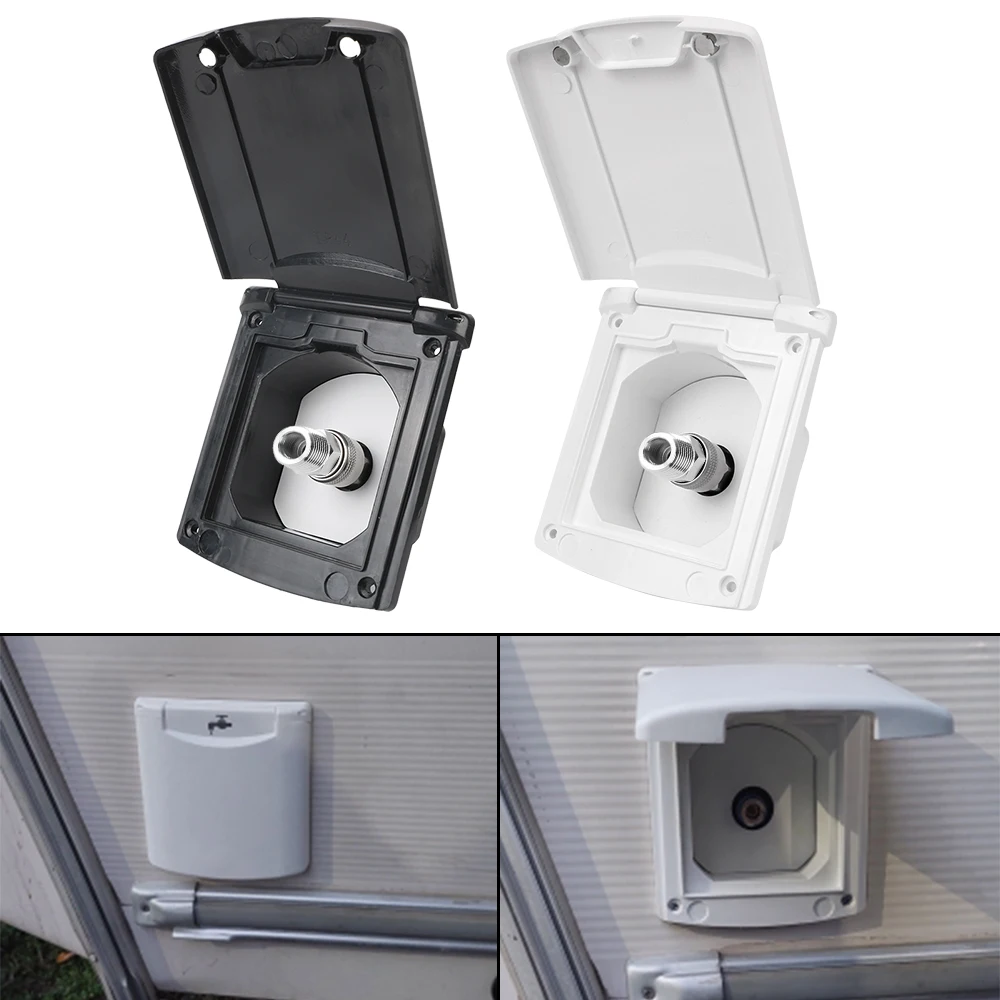 

Caravan Accessories Water Inlet Outlet Hatch Filter Lockable Cover With 20mm Adapter Nozzles For Boat Marine RV Camper Car Van