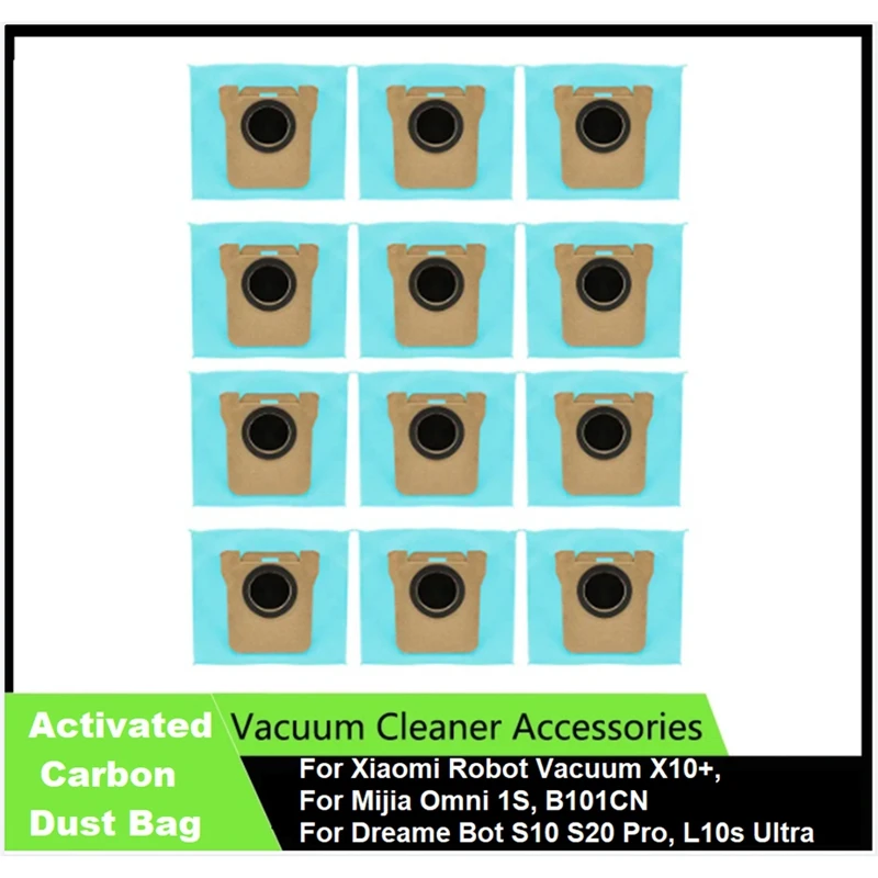 

Activated Carbon Dust Bag For Xiaomi Robot Vacuum X10+, Mijia Omni 1S, B101CN/Dreame Bot S10 S20 Pro, L10S Ultra