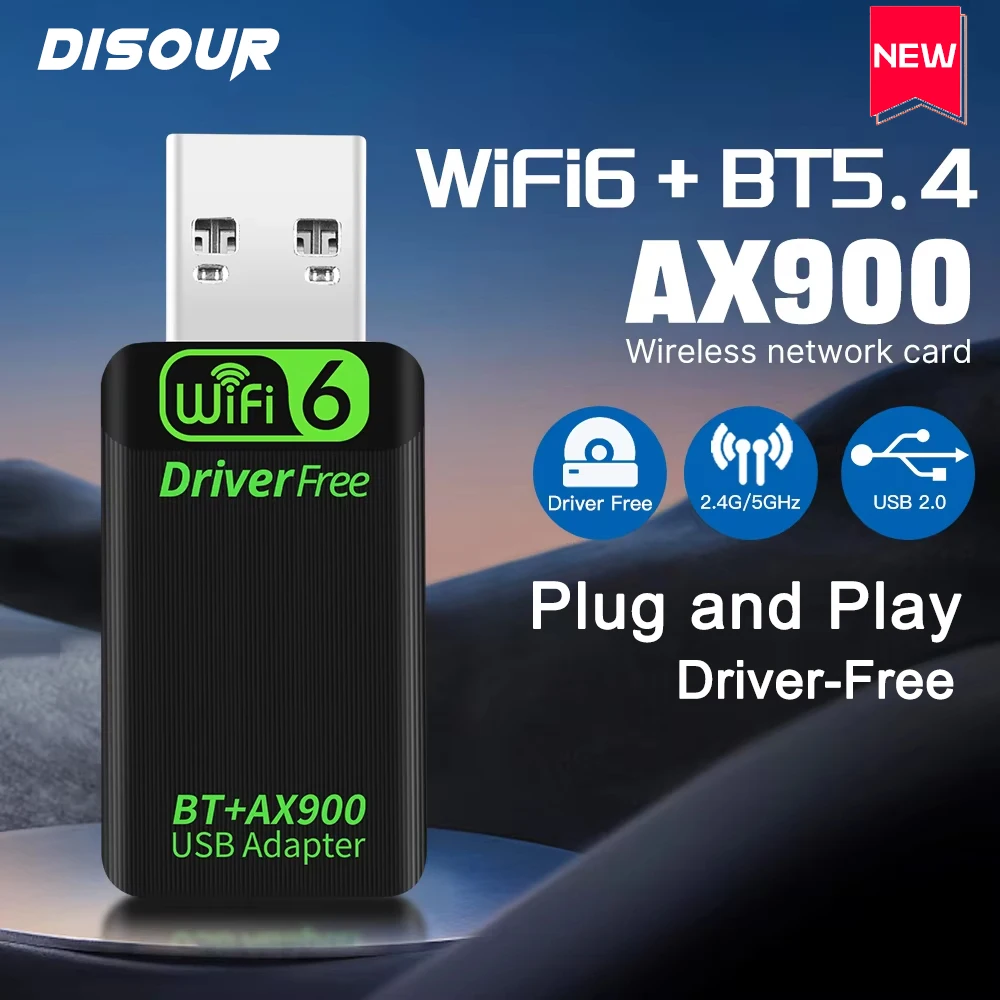 

Новый USB-адаптер AX900 WiFi6 Bluetooth 5.4, двухдиапазонный 2,4G и 5 ГГц, ключ 2 в 1, USB-ключ беспроводной сети Wlan-приемник, БЕСПЛАТНО Win10