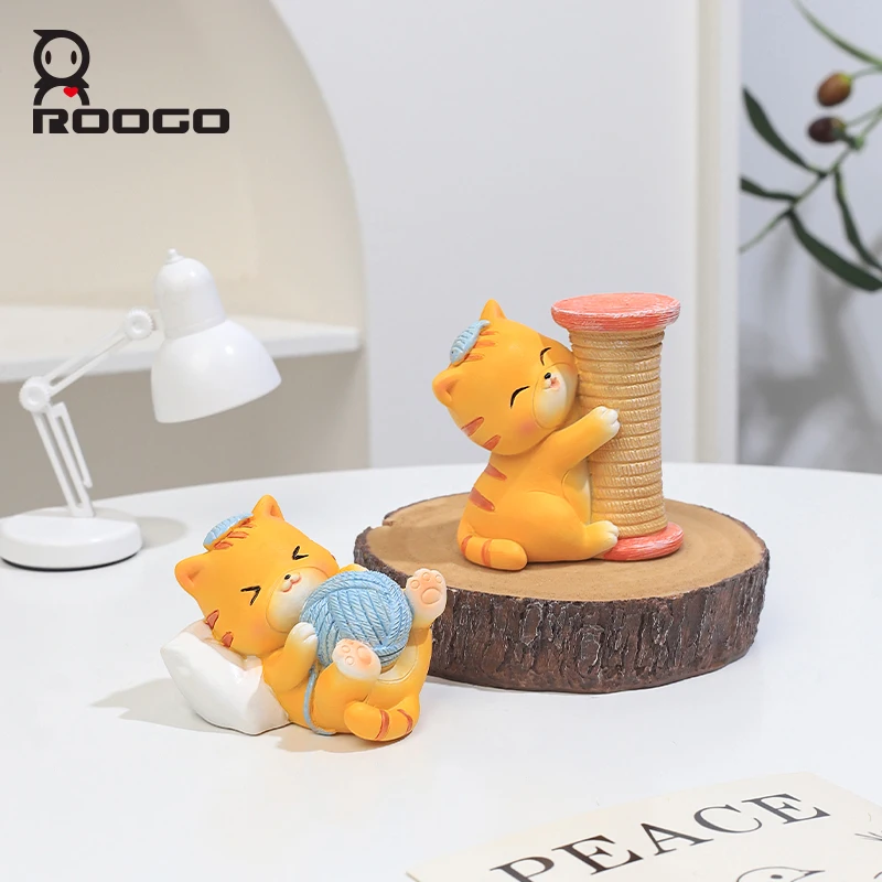 1 PCs  Cat Figurine Resin Ornament Figure Gift Home Car Decoration Birthday Party Supplies 2023 New