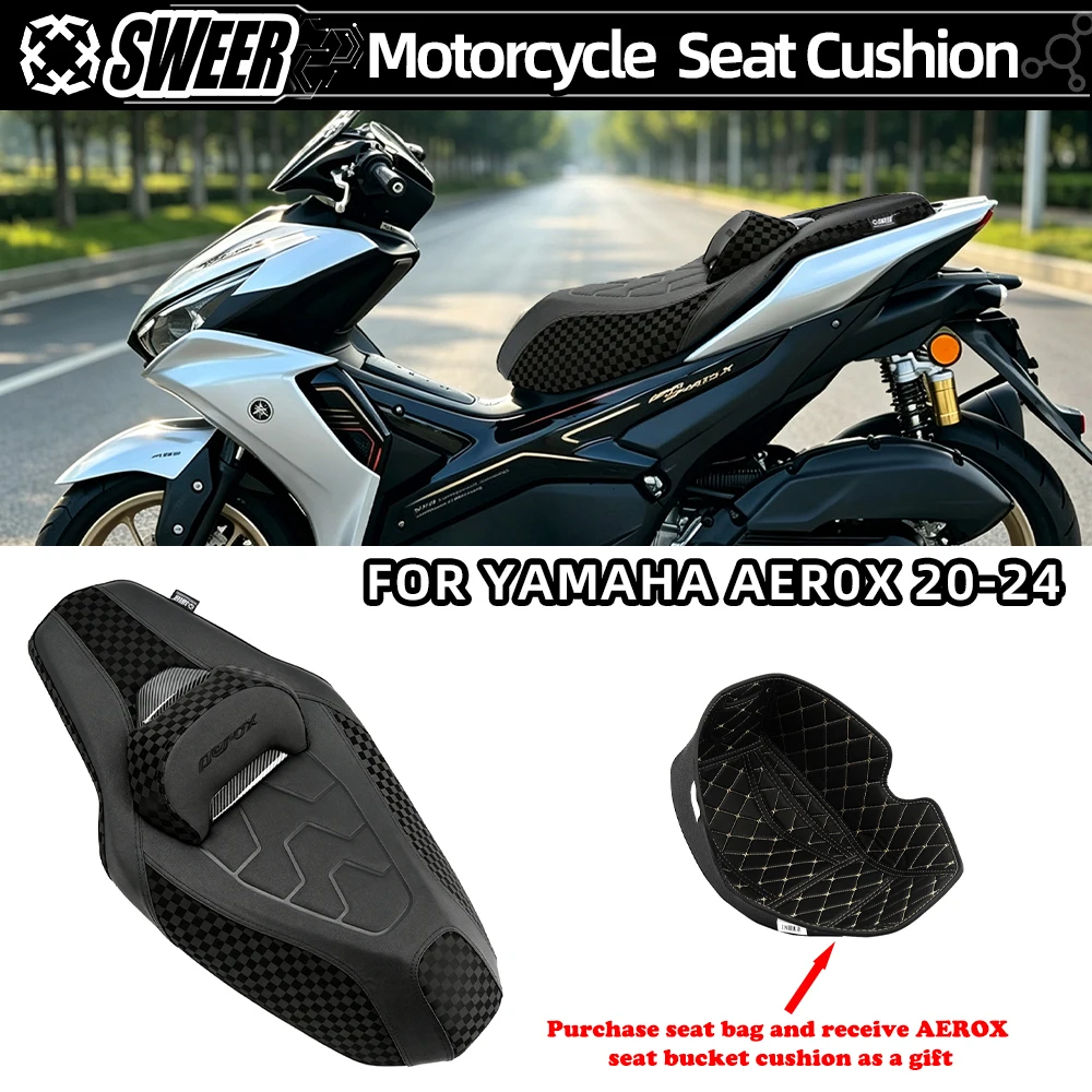 New Arrival Waterproof Comfort Lumbar Support Seat Saddle For Yamaha Aerox155 NVX155 20-24 Free Under Seat Storage Mat
