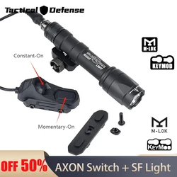 Surefir-linterna táctica SF M300 M600, luz de arma, interruptor AXON, apta para Picatinny MLOK KEYMOD Rail Airsoft, lámpara de pistola de caza, 20mm