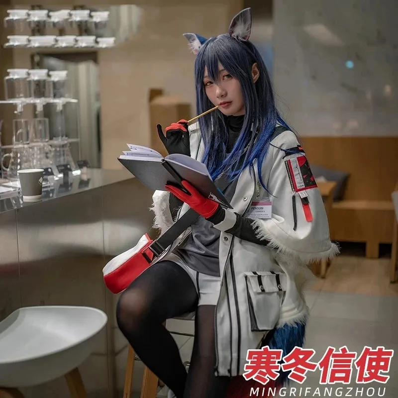 Jogo arknights texas cosplay trajes com bolsa mochila rhodes ilha jaqueta casaco gradiente perucas cauda sapatos personalizados para o dia das bruxas