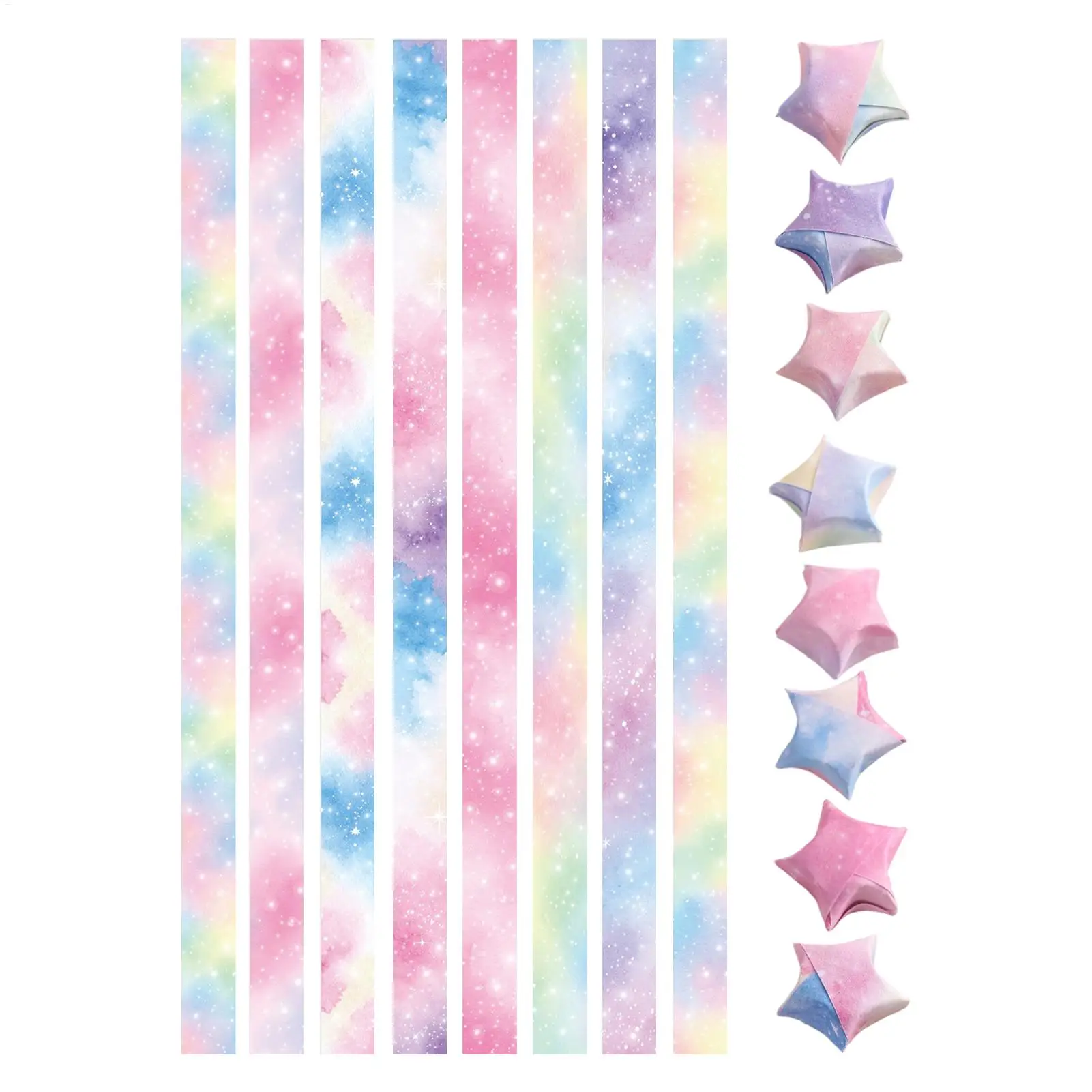 Star Folding Paper Strips 520 Sheets Colorful Gradient Easy Folding O rigami Paper For DIY Projects Holiday Decor School Gift
