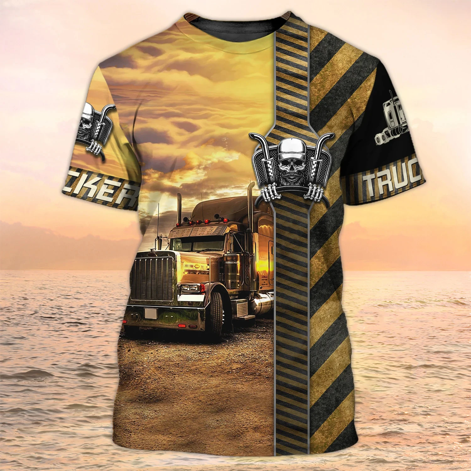 Summer Men's T-shirt 3d Cartoon Truck Drivers Clothing Harajuku Vintage Men Short Sleeves T Shirt O-neck Oversized Male Tee Top