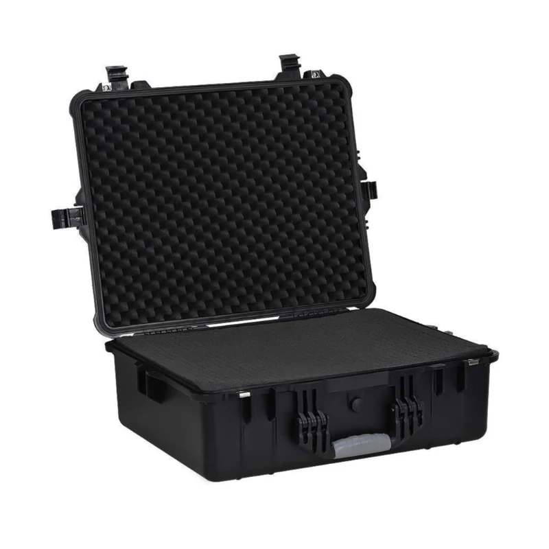 Black Handheld Toolbox Plastic IP67 Waterproof Hardware Tool Case Portable Safety Instrument Equipment Protective Boxes