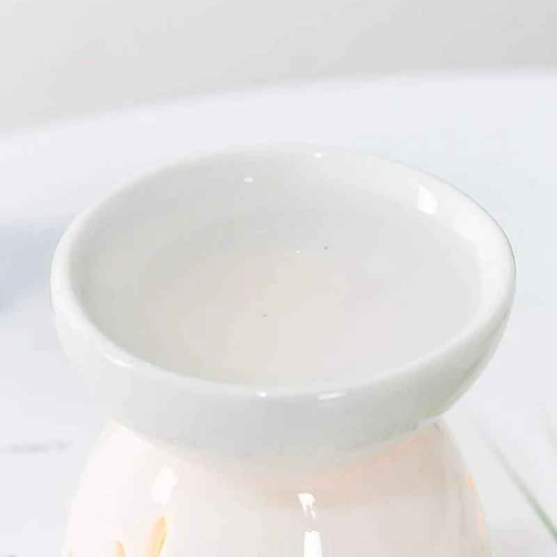 newA10R Ceramic Diffuser Candle Burner Ceramic Burning Essential Oils Diffusers Aromatic Lamp -Flower