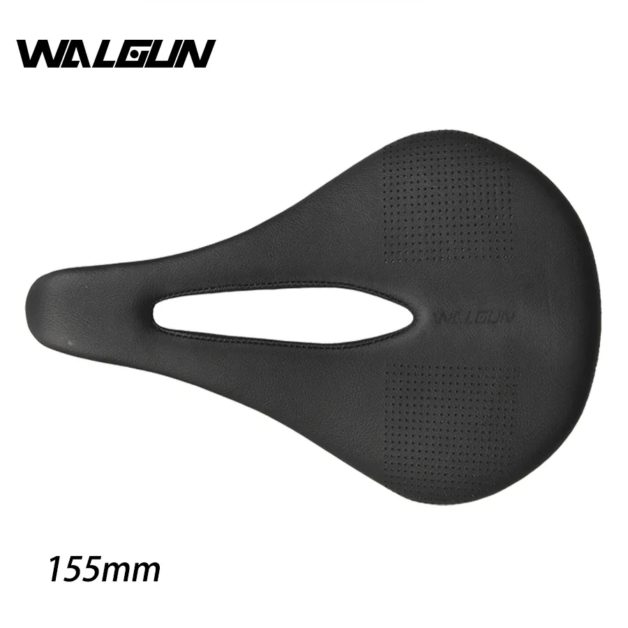 Walgun Ultralight Bicycle Saddle Cushion 3K Full Carbon Fiber Leather Bike Saddle Mountain Bike MTB Road Saddle 143/155 mm 106 g