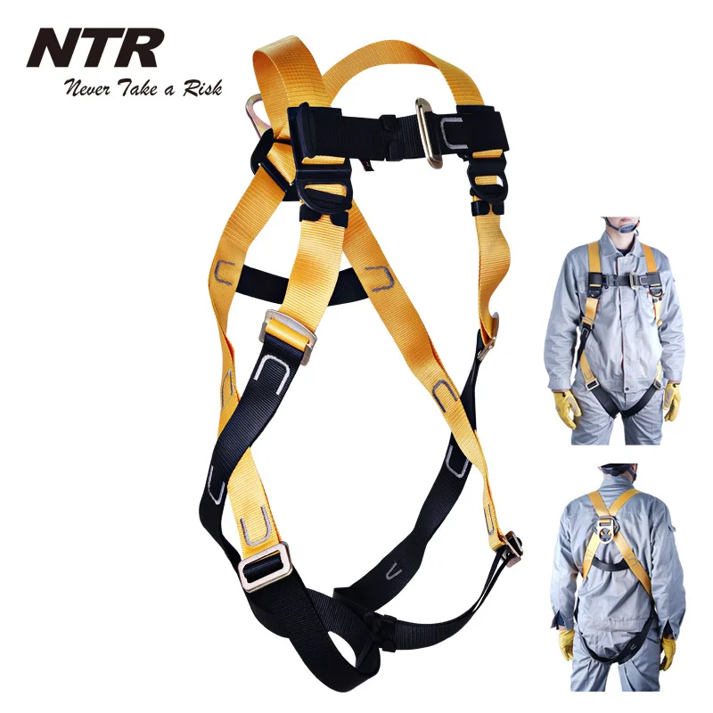 Fall Arrest Rock Climbing Harness Aerial Work Safety Belt Outdoor Full Body Anti Fall Protective Gear