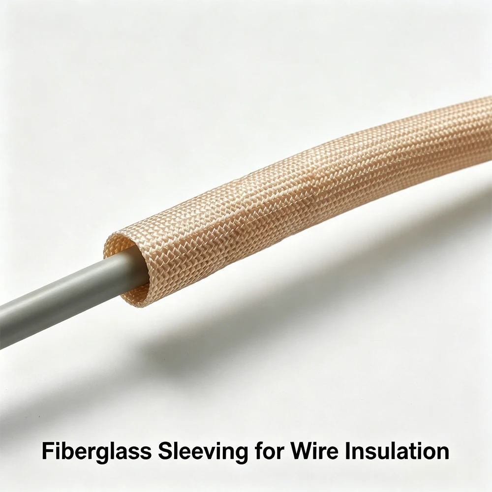 800 Deg.C Braided Glass Fiber Tube 1~30mm Soft High Temperature Chemical Insulation Fireproof Electrical Cable Protector