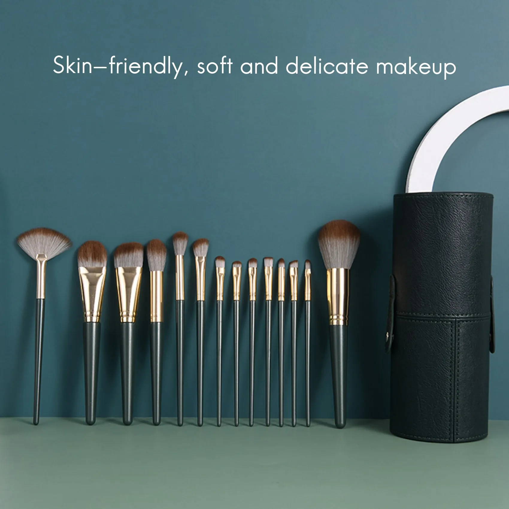 ABKL-14Pcs Mini Makeup Brush Professional Powder Eyebrow Eye Shadow Makeup Brush Set Portable Makeup Brush With Storage Bag