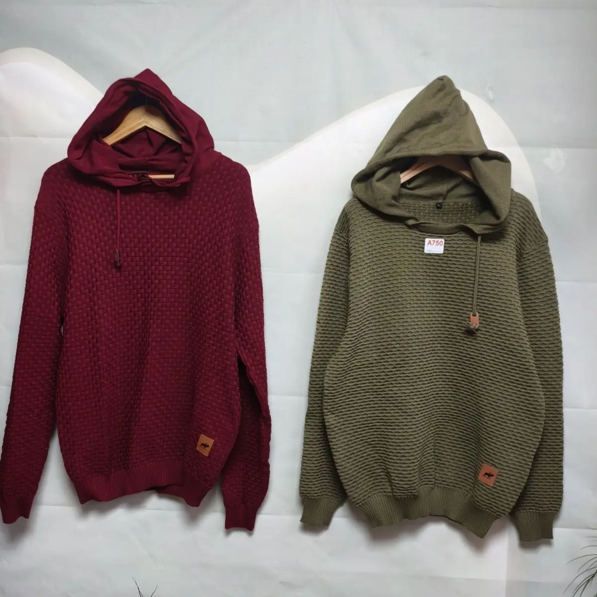 

Loose Men's Long Sve Hoodie Sweater Casual Faionable Spring Autumn Winter Inner Wear with Hat Knitted Knit Top