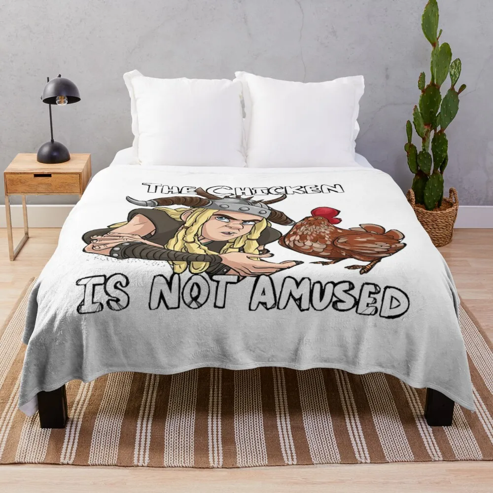 The Chicken is Not Amused Throw Blanket For Decorative Sofa Sleeping Bag Blankets