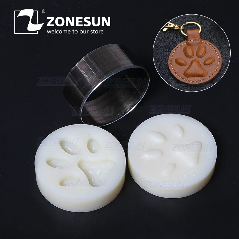 ZONESUN Paw DIY Key Chain Leather Shaped Mold Handcraft Tools Moldling Leather Punching Die Cuts Leathercraft Tool Sets