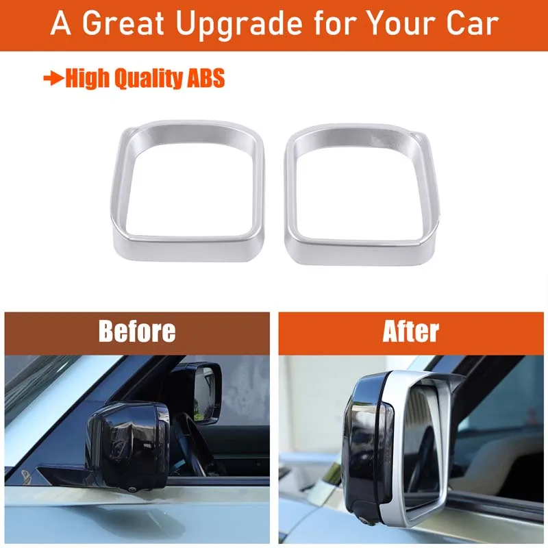 

2piece set ABS For Land Rover Defender 90 110 130 2020-2024 car exterior rearview mirror rain eyebrow frame Car accessories