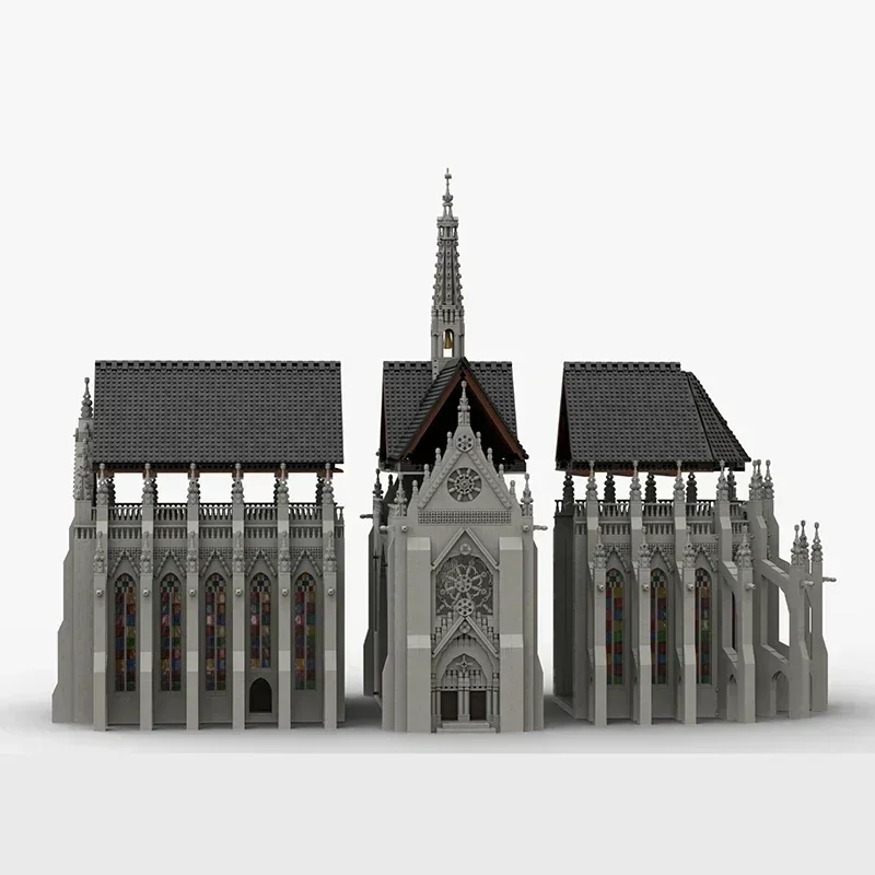 Medieval Castle Model MOC Building Bricks Gothic Style Cathedral Modular Technology Gifts Holiday Assemble Children Toys Suit