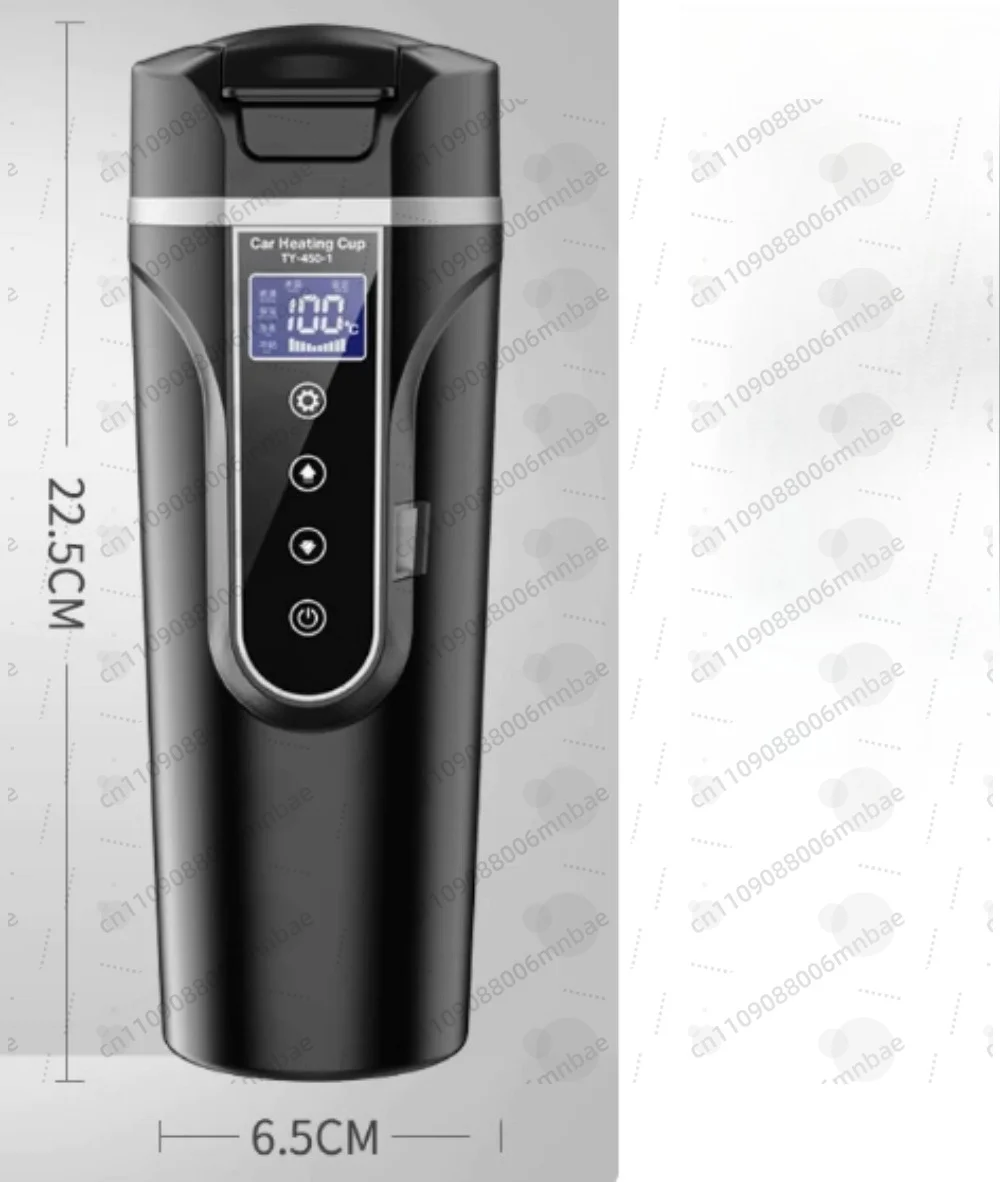 In Stock 12V 24V Smart Temperature Control Travel Mug Stainless Steel Car Heated Coffee Mug and Cigarette Lighter Connection
