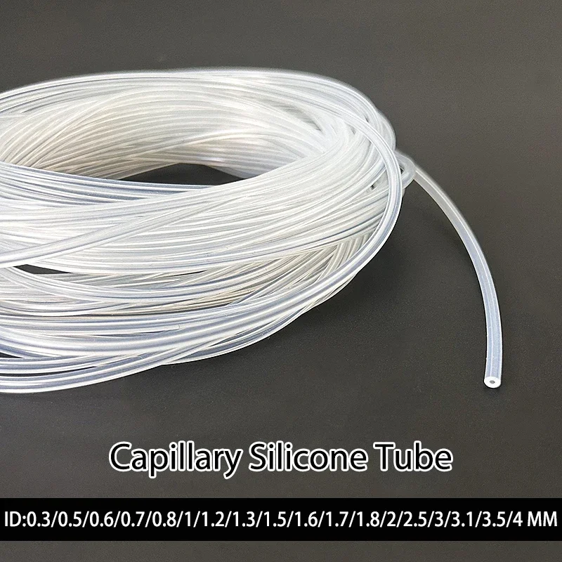 ID 0.3~4mm Food Grade Transparent Silicone Capillary Tube Eco-Friendly Leak-Proof Suitable Coffee Machine Bar Food Manufacturing