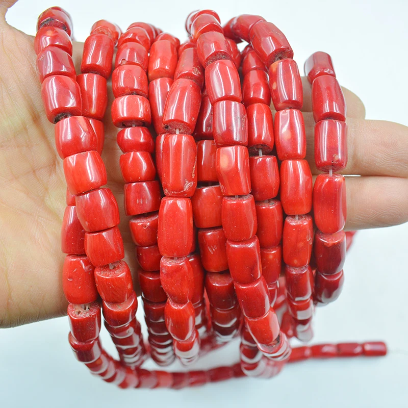 10strands  8MM unique and beautiful. Exquisite  natural red coral drum beads. Loose beads. DIY lovers collection 15