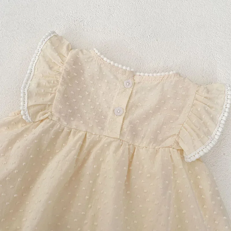 بدلة صيفية جديدة لعام 2025 للأطفال الرضع البنات بأكمام طويلة من القطن بلون سادة بدلة للأطفال البنات من عمر 0 إلى 24 شهرًا ملابس أطفال #5