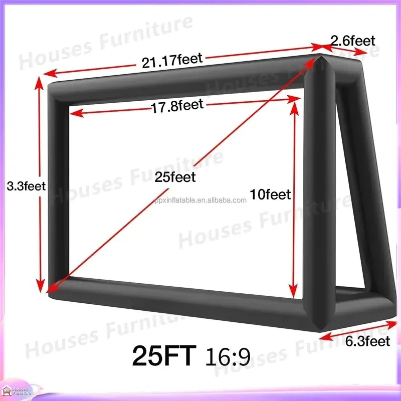 Giant Inflatable Movie Screen Portable Outdoor Air Projection Cinema Display for Backyard Party Home Theater Large Blow Up