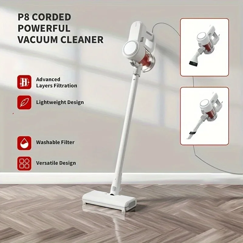 400W Handheld Corded Vacuum Cleaner Automatically Adjust Suction for Pet Hair/Carpet/Hard Floor 16Kpa Dust Collector Aspirator