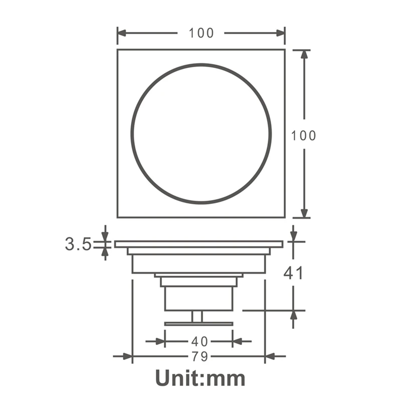 النحاس الطابق استنزاف 100X100mm مربع المضادة للرائحة الخطي دش استنزاف الحمام شرفة دش استنزاف الشعر الماسك