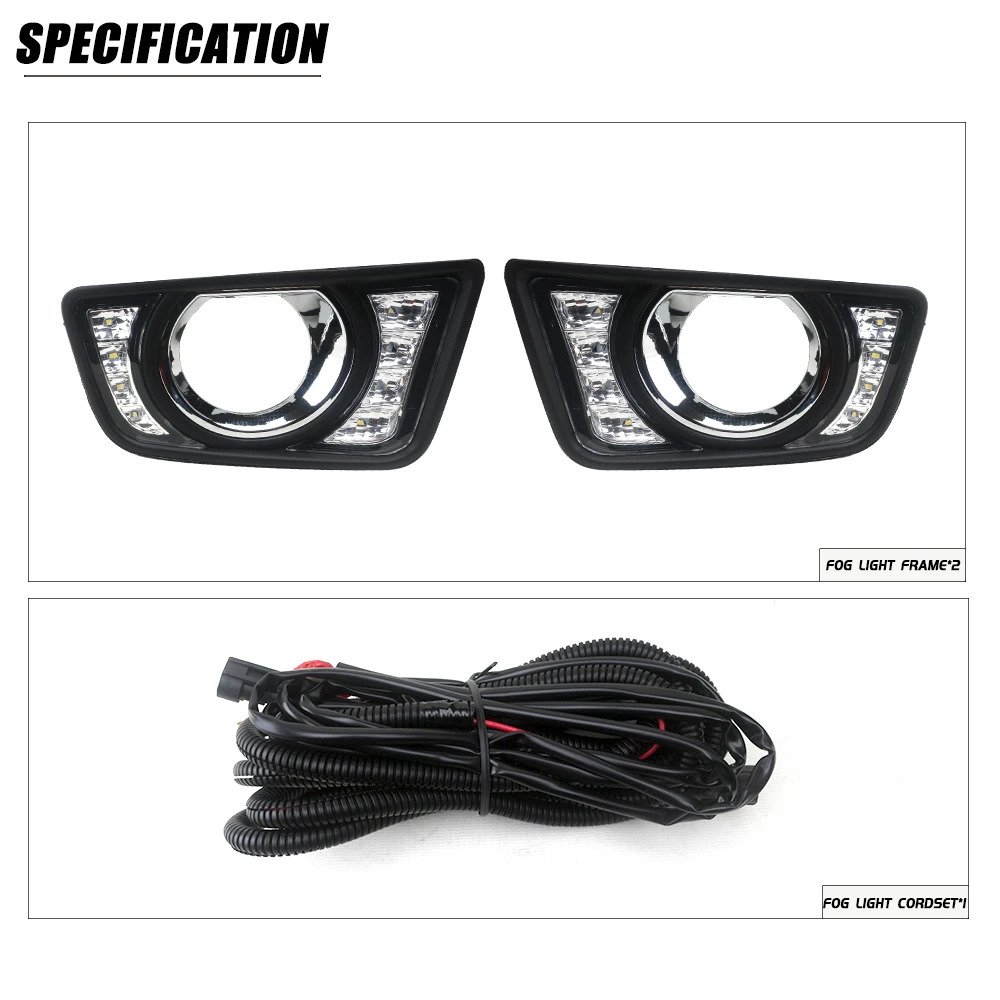 LED DRL Day Light FOR TOYOTA Hilux REVO 2015-2016 Daytime Running Light Fog Lamp Bezel Dynamic