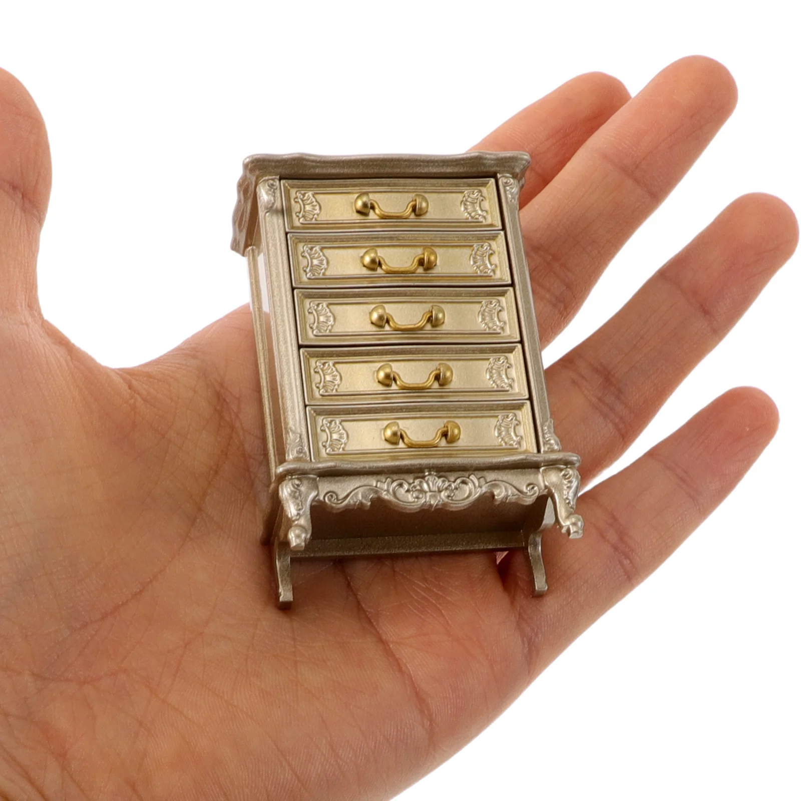 

Miniature 1:12 Scale Vintage Plastic Dresser Realistic Dollhouse Furniture Pretend Play Decoration Dollhouse Furniture Figurine