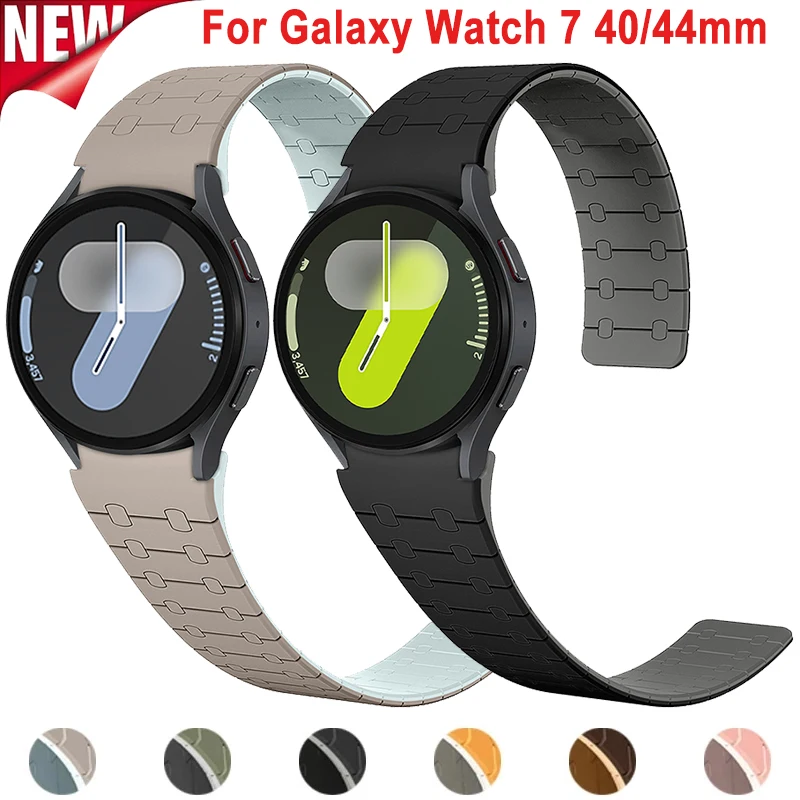 Correa magnética sin huecos para Samsung Galaxy Watch 7 6 5 4 40mm 44mm 5Pro 45mm pulsera de silicona para Galaxy 6Classic 43mm 47mm