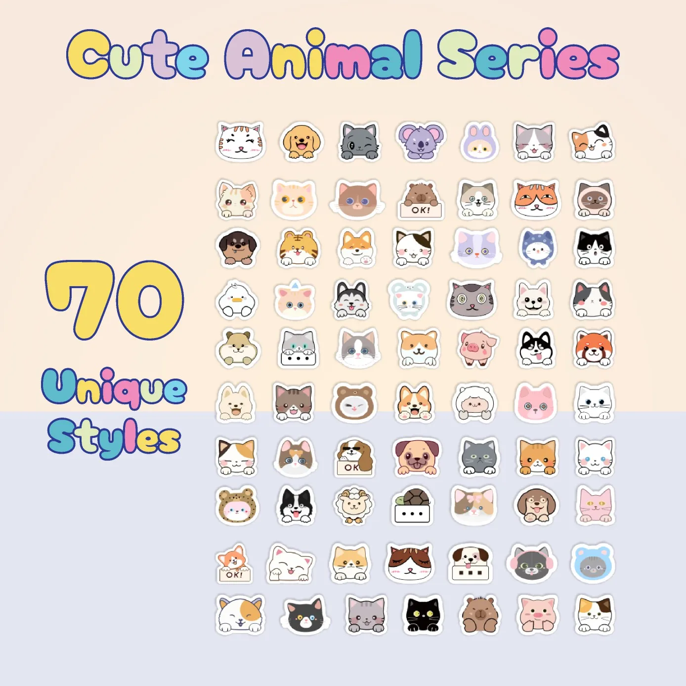 70 قطعة من رقعة حب الشباب الكرتونية، رقعة حب الشباب كونسيلر الوجه اللطيفة على شكل قطة، آمنة وغير سامة ولطيفة وغير مزعجة. #3