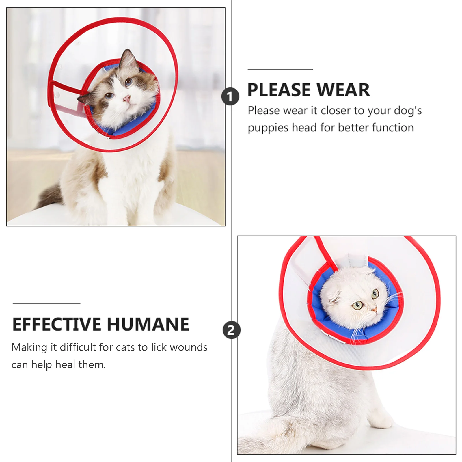

Dog Recovery Cone Collar Lightweight Waterproof Oxford Cloth Adjustable Strap for Pet Wound Heal Kitten Neck Protection Anti