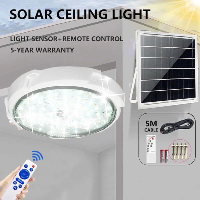 Powerful Indoor Solar Ceiling Light Outdoor Garden Pandent Light Solar-Power Lamp Corridor Light For Garden Decor Lighting