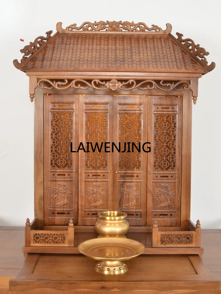 LYN Buddhist shrine with door for table household shrine cabinet wall-mounted ancestral tablet Zhongtang incense