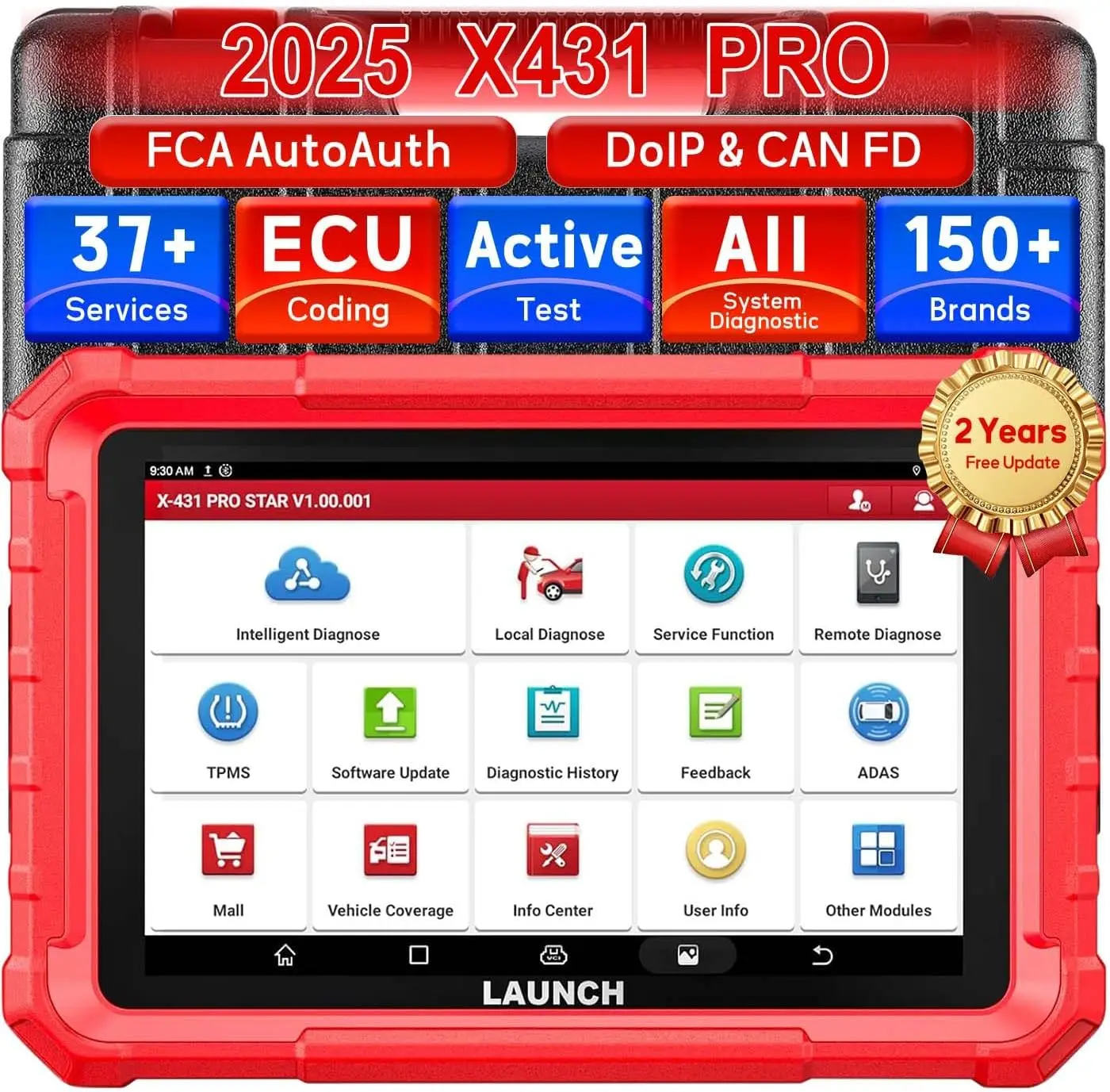 

Двунаправленный диагностический сканер LAUNCH X431 PRO Star, кодирование ЭБУ, полносистемный инструмент сканирования OBD2 с CANFD, DoIP, FCA AutoAuth