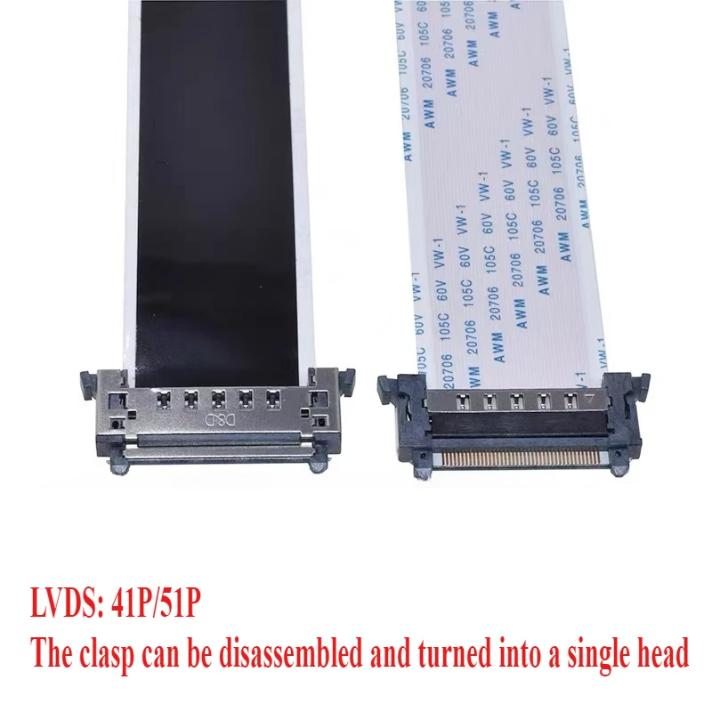 41Pin 51Pin 4K LVDS High-Definition LCD Ribbon Cable AWM 20861 20706 105C 60V VW-1 V-by One 41P 51P FFC FPC Dual Head