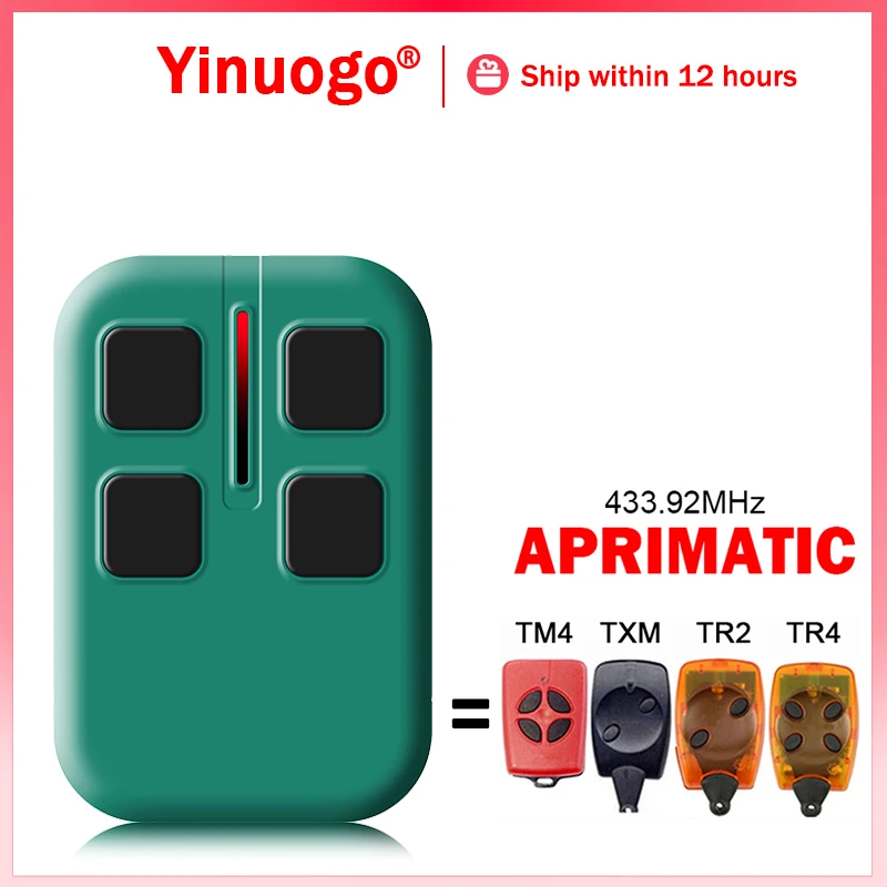 

For APRIMATIC TR2 TR4 TXM TM4 Garage Door Remote Control 433.92MHz Rolling Code Compatible With APRIMATIC Remote Control