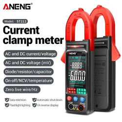 ANENG ST212 pinza amperometrica digitale 6000 conteggi corrente cc/ca 400A Amp multimetro grande schermo a colori Tester di tensione auto Hz NCV Ohm